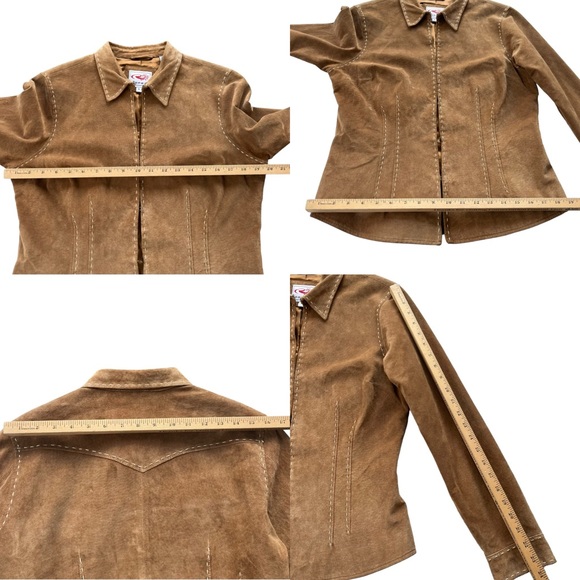 Roper Women’s Sz Medium Soft Suede Leather Lined Pearl Snap Cuffs Western Jacket - Picture 4 of 16